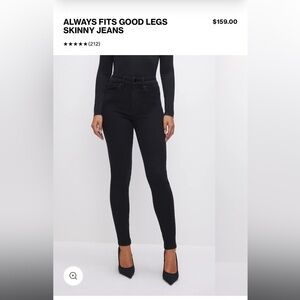 NWT Good American ALWAYS FITS GOOD LEGS SKINNY JEANS
